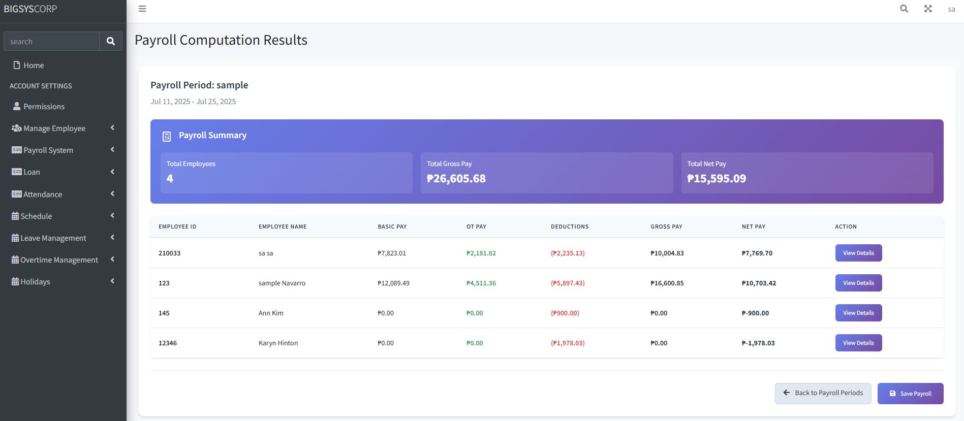 Payroll System Project